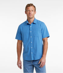 L.L.Bean On Sale | Men's Organic Cotton Seersucker Shirt, Short-Sleeve, Slightly Fitted, Plaid