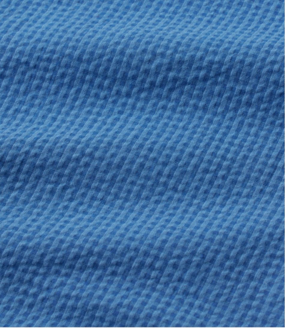 L.L.Bean On Sale | Men's Organic Cotton Seersucker Shirt, Short-Sleeve, Slightly Fitted, Plaid