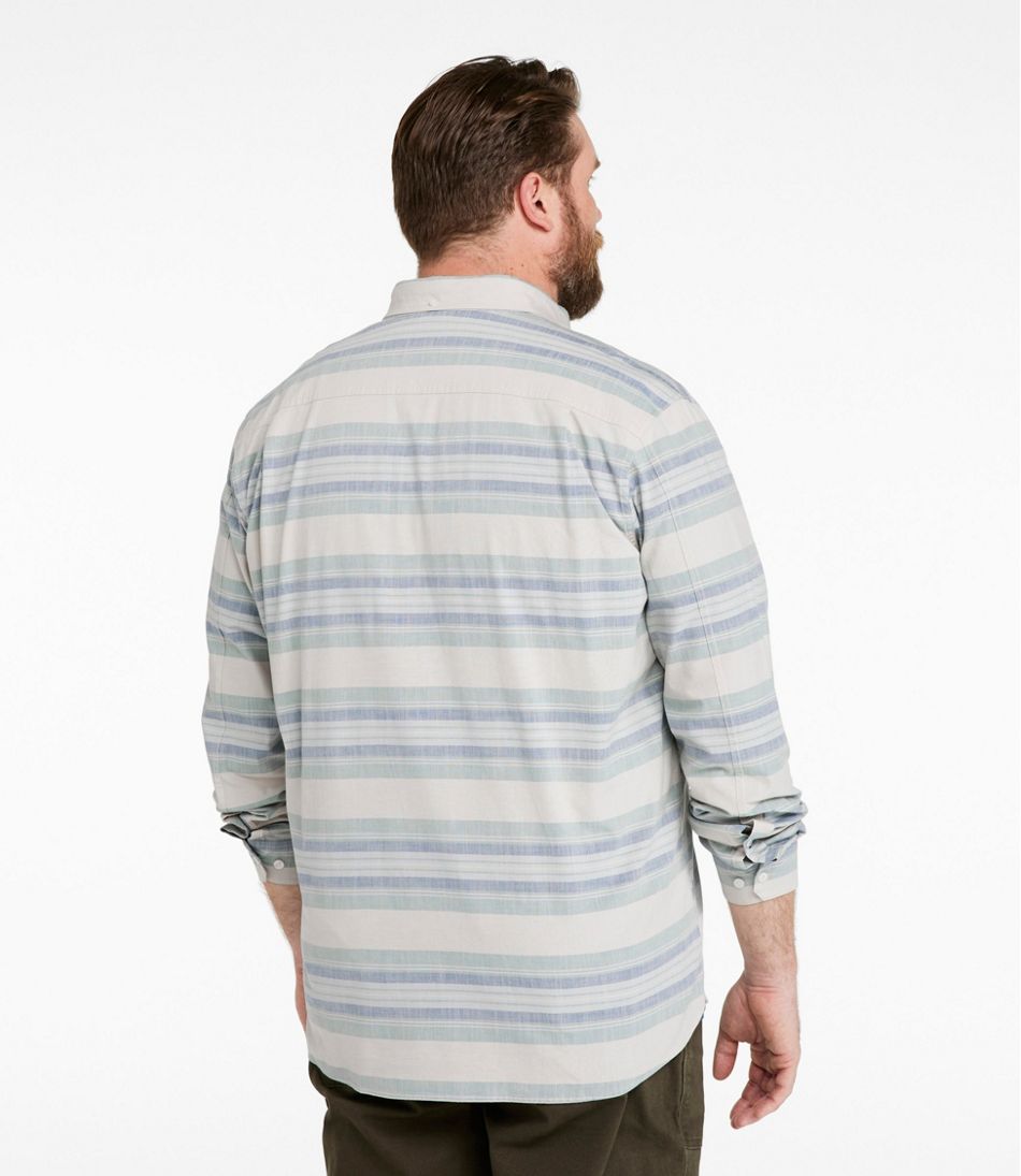 L.L.Bean For Sale | Men's Comfort Stretch Chambray Shirt, Traditional Untucked Fit, Long-Sleeve, Stripe