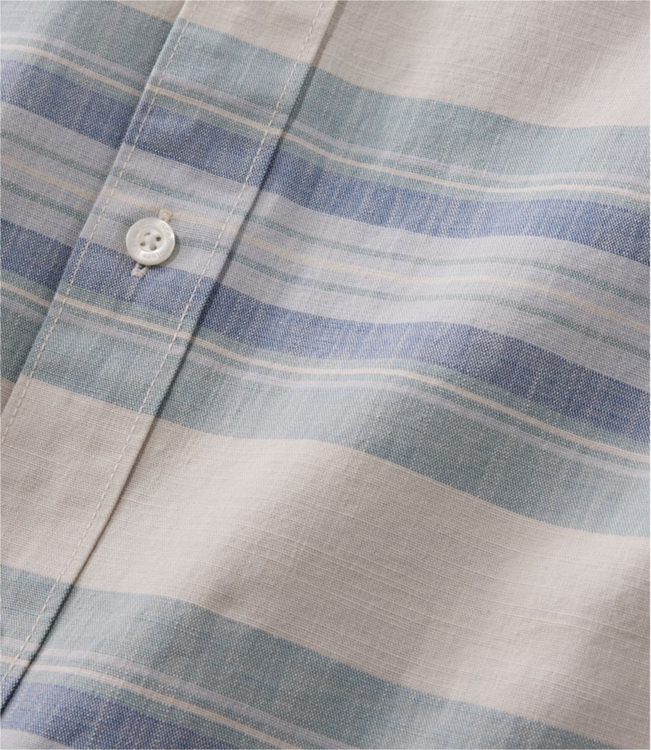 L.L.Bean For Sale | Men's Comfort Stretch Chambray Shirt, Traditional Untucked Fit, Long-Sleeve, Stripe