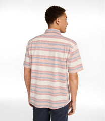 L.L.Bean Outlet | Men's Comfort Stretch Chambray Shirt, Traditional Untucked Fit, Short-Sleeve, Stripe