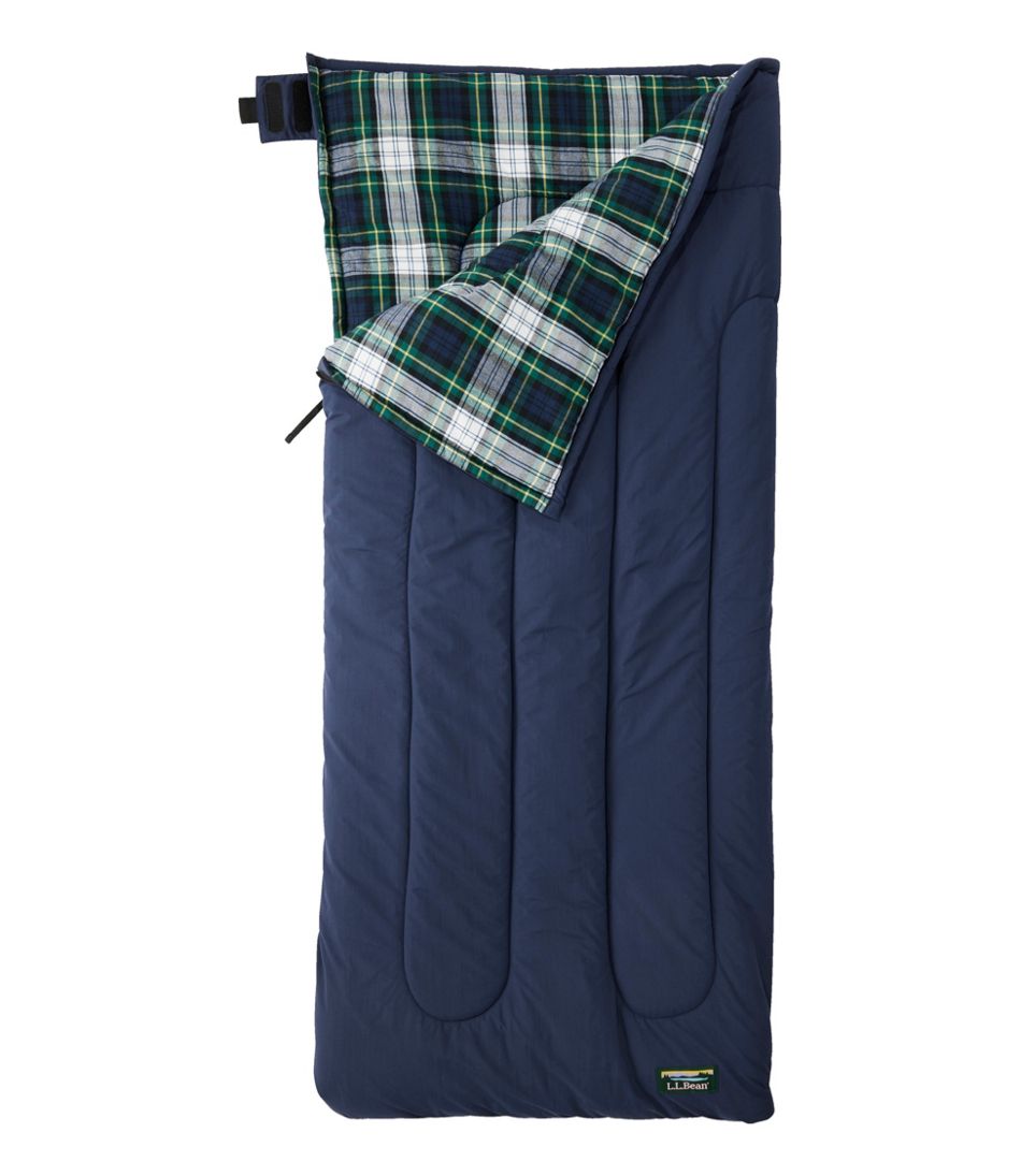 L.L.Bean | Kids' Flannel Lined Camp Sleeping Bag, 40°