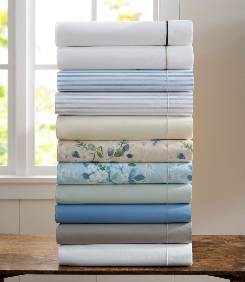 L.L.Bean New | Premium Egyptian Percale Sheet Collection, Stripe