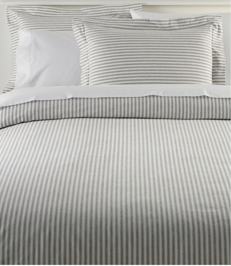 L.L.Bean New | Ultrasoft Comfort Flannel Comforter Cover Collection, Stripe