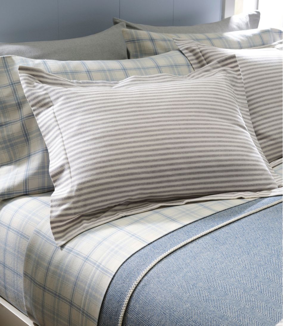 L.L.Bean New | Ultrasoft Comfort Flannel Comforter Cover Collection, Stripe