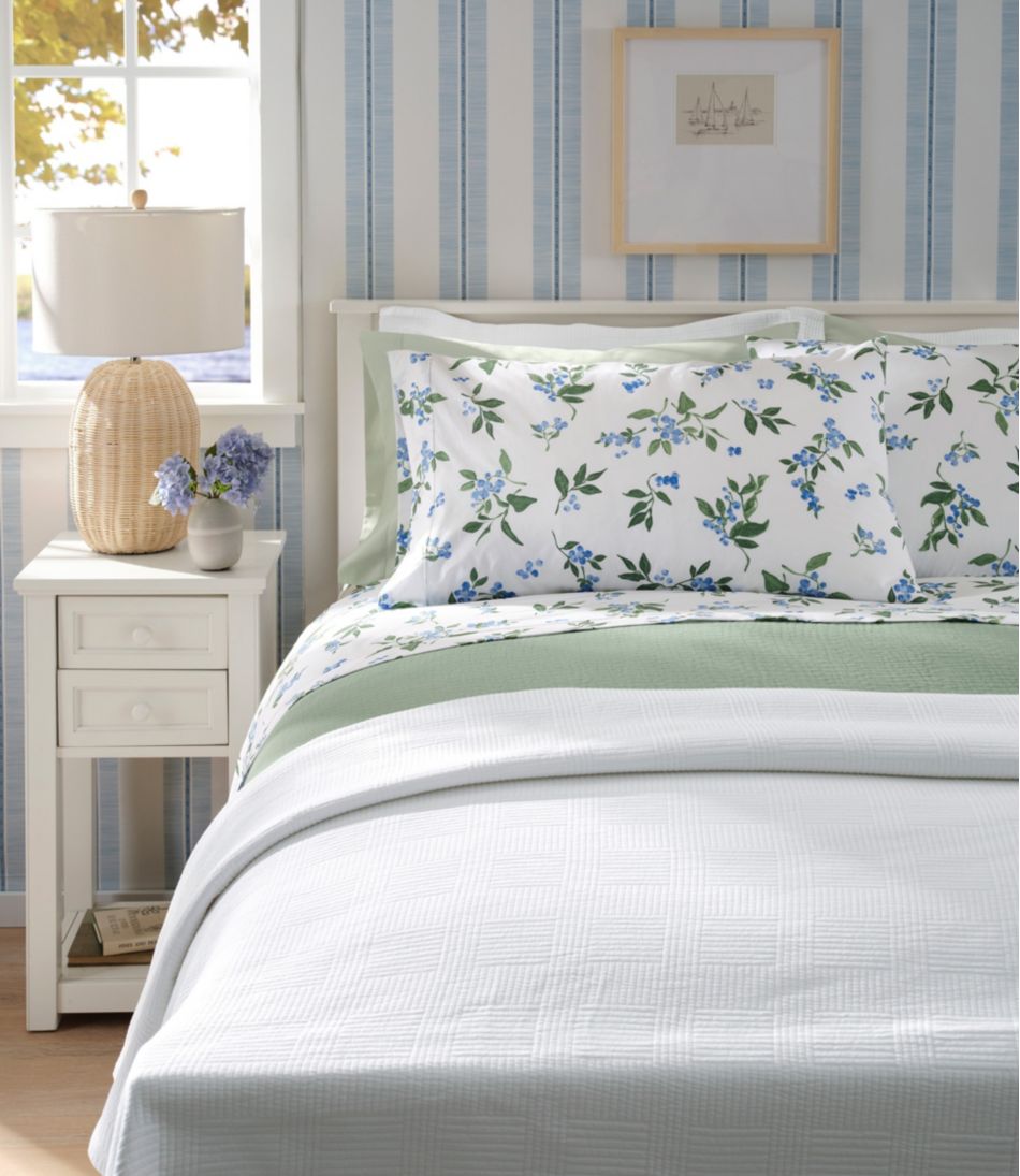 L.L.Bean New | Jess Franks Blueberry Print Percale Sheet Set Collection