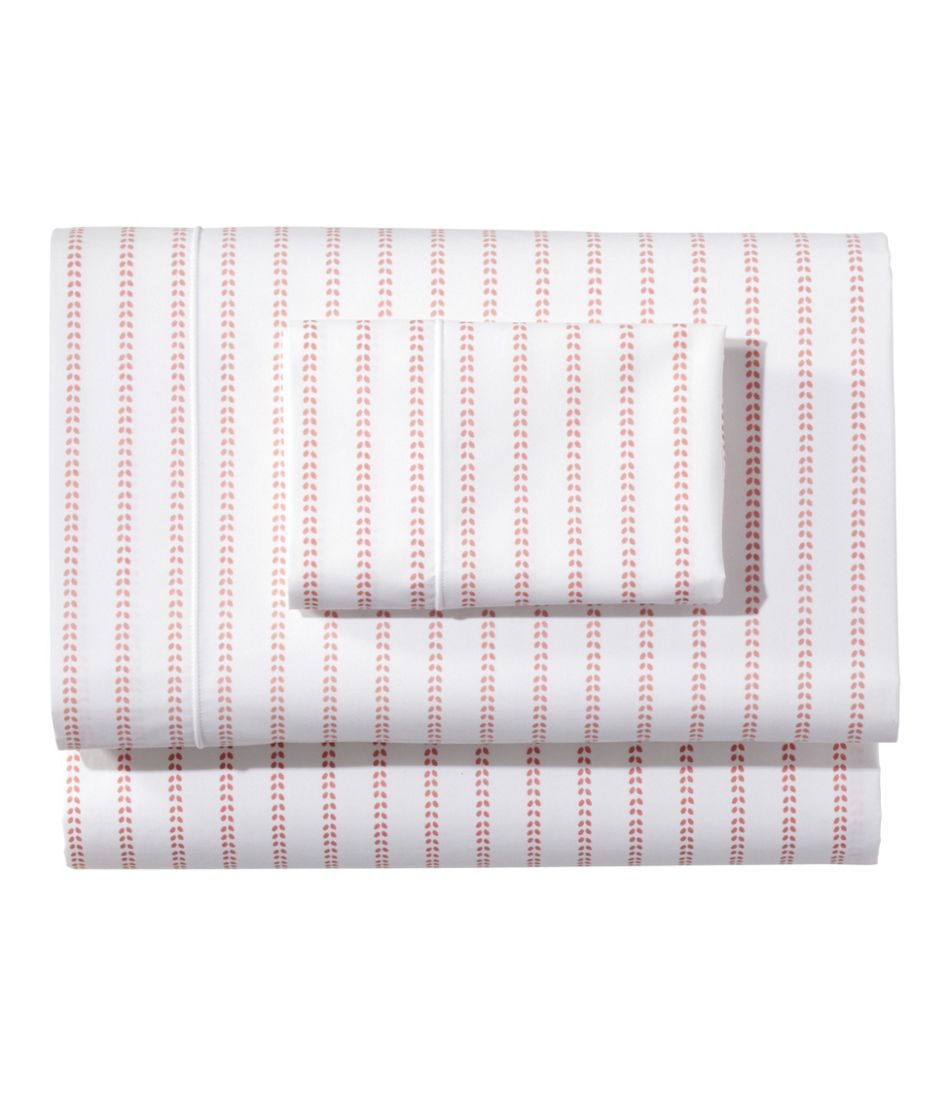 L.L.Bean | Sunwashed Percale Sheet Collection, Stripe Leaf