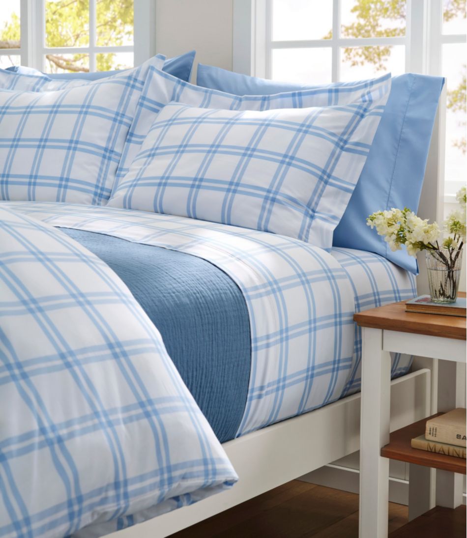 L.L.Bean Sale | 280-Thread-Count Pima Percale Sheet Collection, Windowpane
