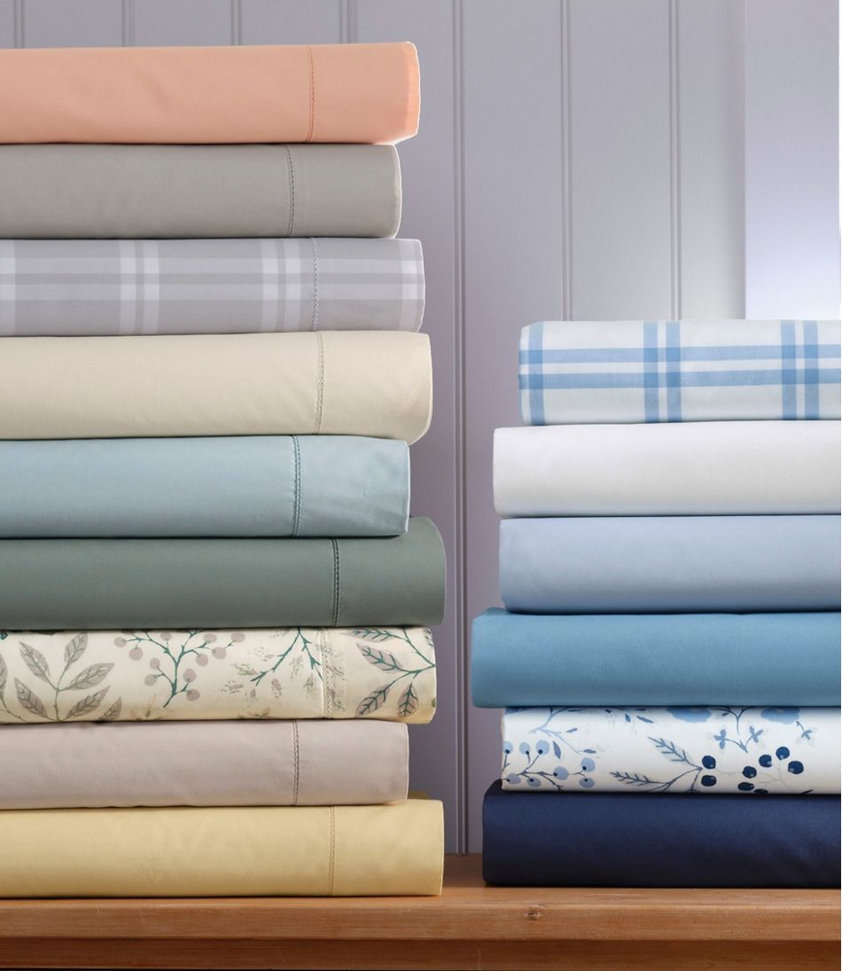 L.L.Bean Sale | 280-Thread-Count Pima Percale Sheet Collection, Windowpane