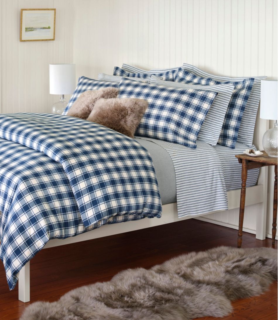 L.L.Bean New | Ultrasoft Comfort Flannel Comforter Cover Collection, Check