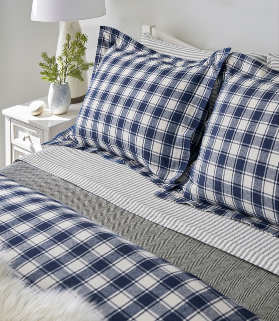 L.L.Bean New | Ultrasoft Comfort Flannel Comforter Cover Collection, Check