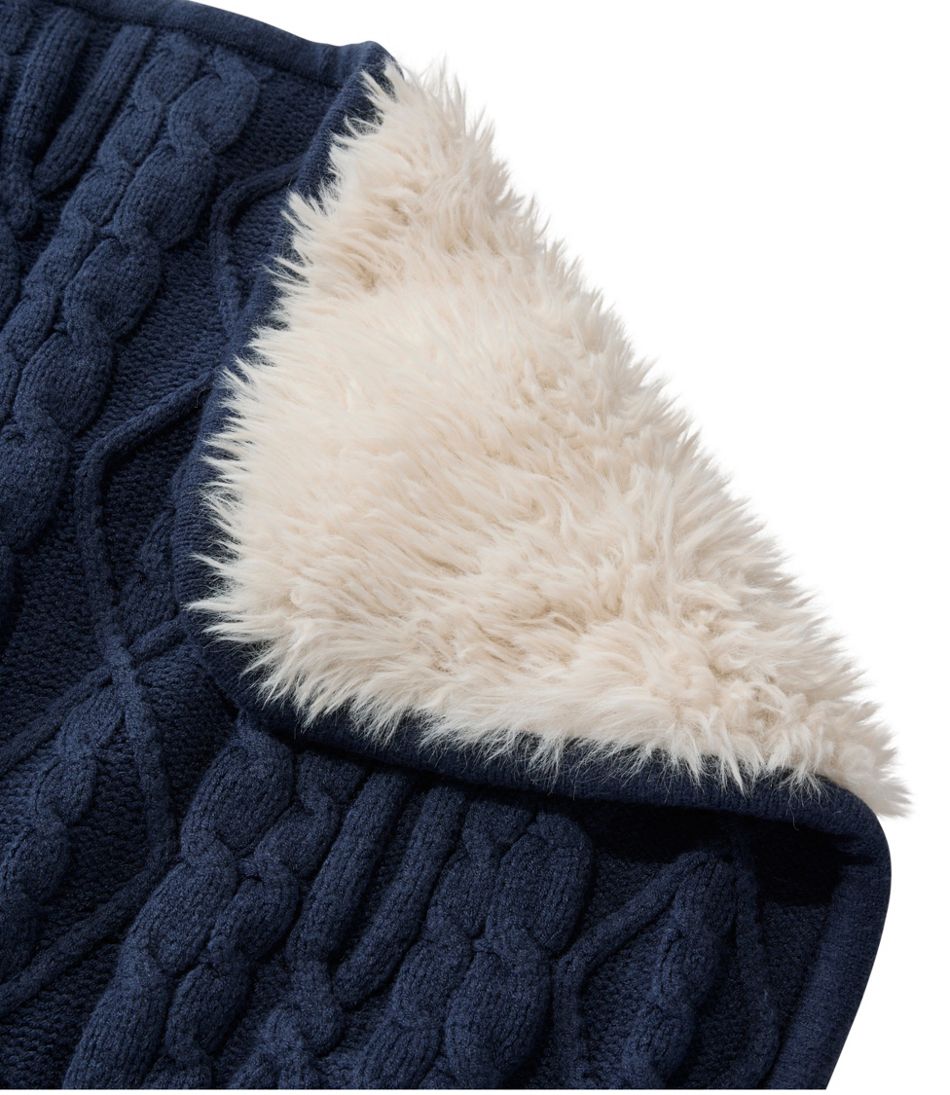 L.L.Bean Online | 1912 Heritage Knit Faux Fur Throw, Cable