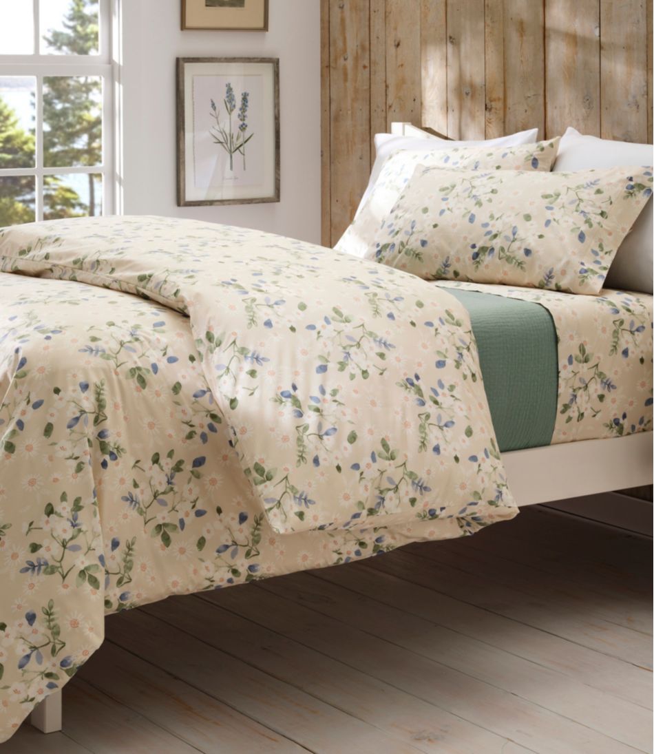 L.L.Bean For Sale | Premium Egyptian Percale Comforter Cover Collection, Daisy