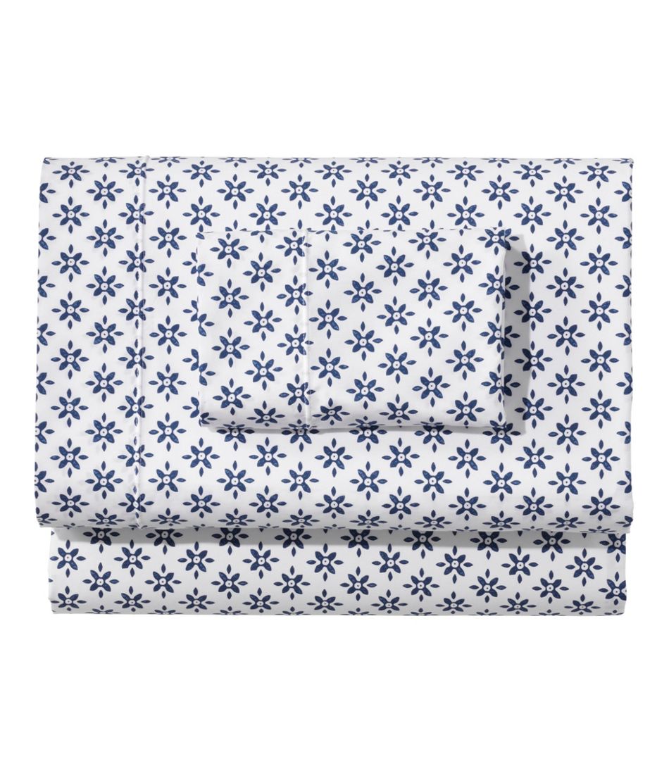 L.L.Bean US | Sunwashed Percale Sheet Collection, Block Floral Print