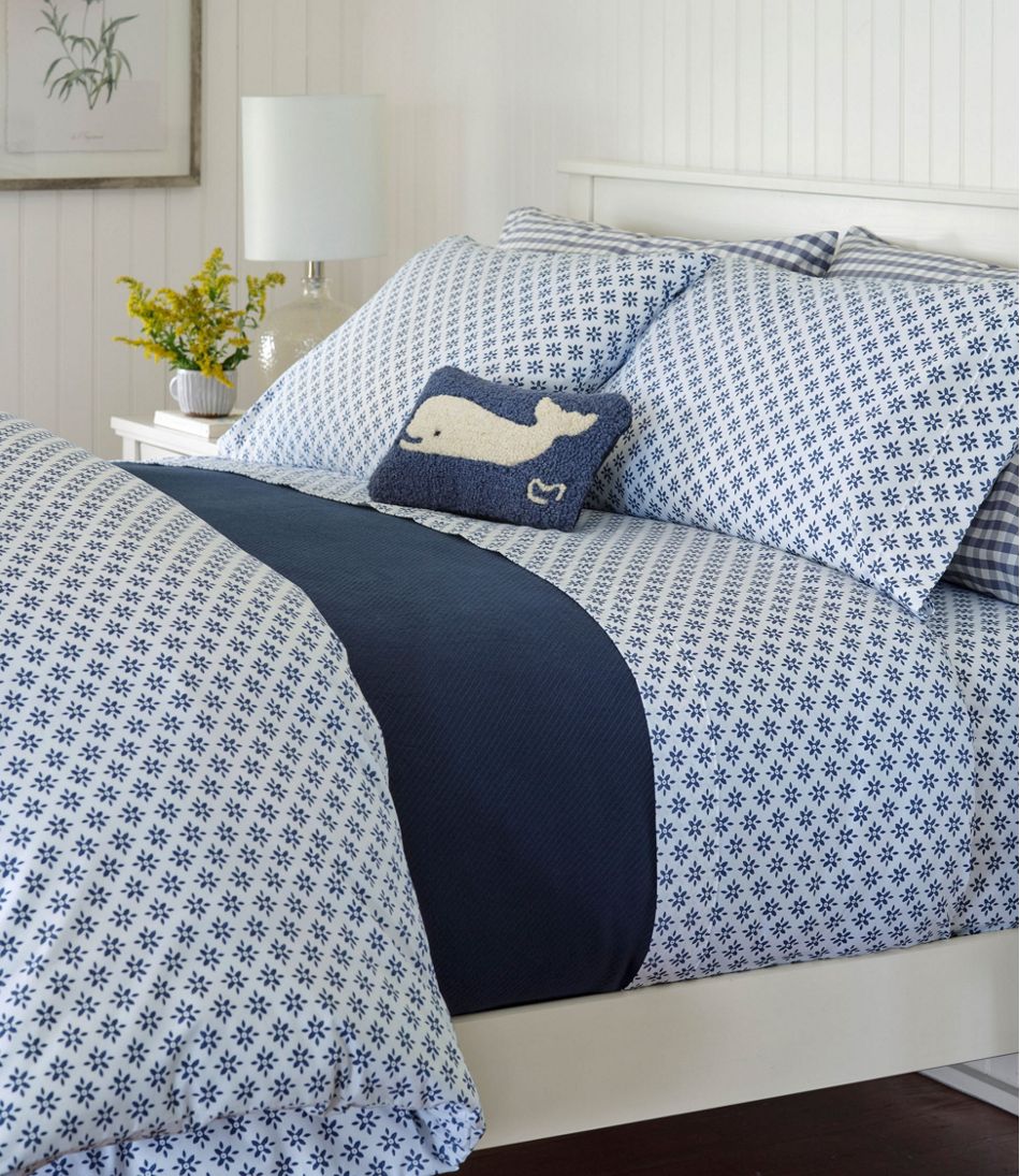 L.L.Bean US | Sunwashed Percale Sheet Collection, Block Floral Print