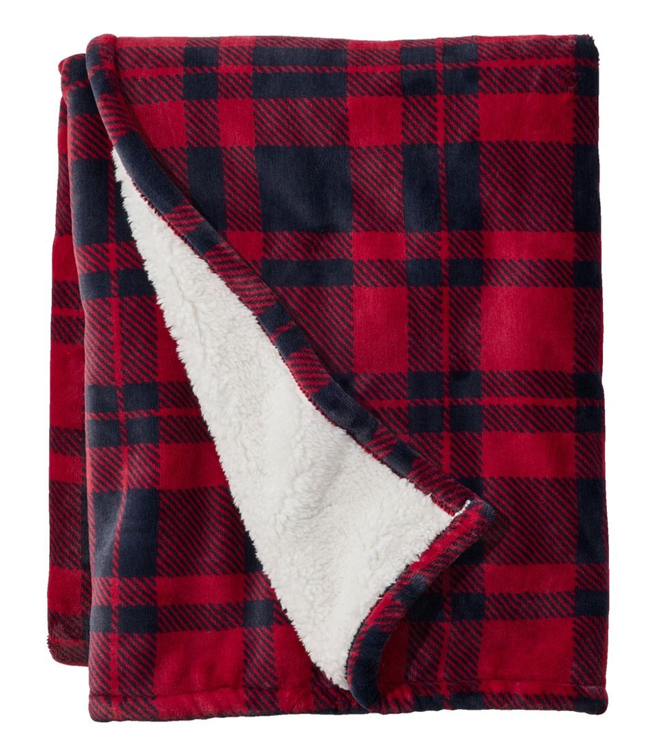 L.L.Bean Sale | Wicked Plush Sherpa Throw, Plaid