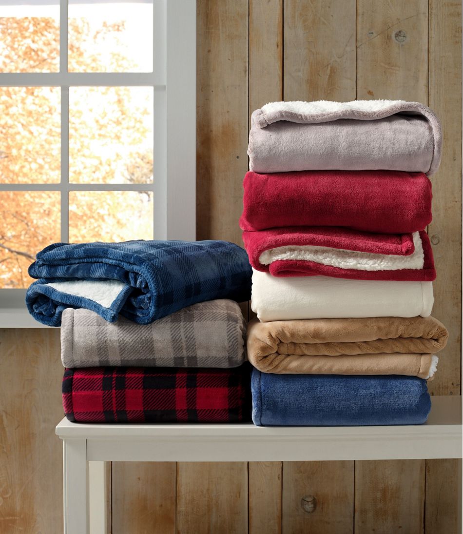 L.L.Bean Sale | Wicked Plush Sherpa Throw, Plaid