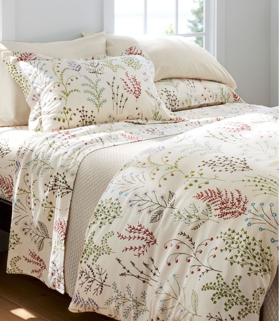 L.L.Bean For Sale | Botanical Floral Flannel Comforter Cover Collection
