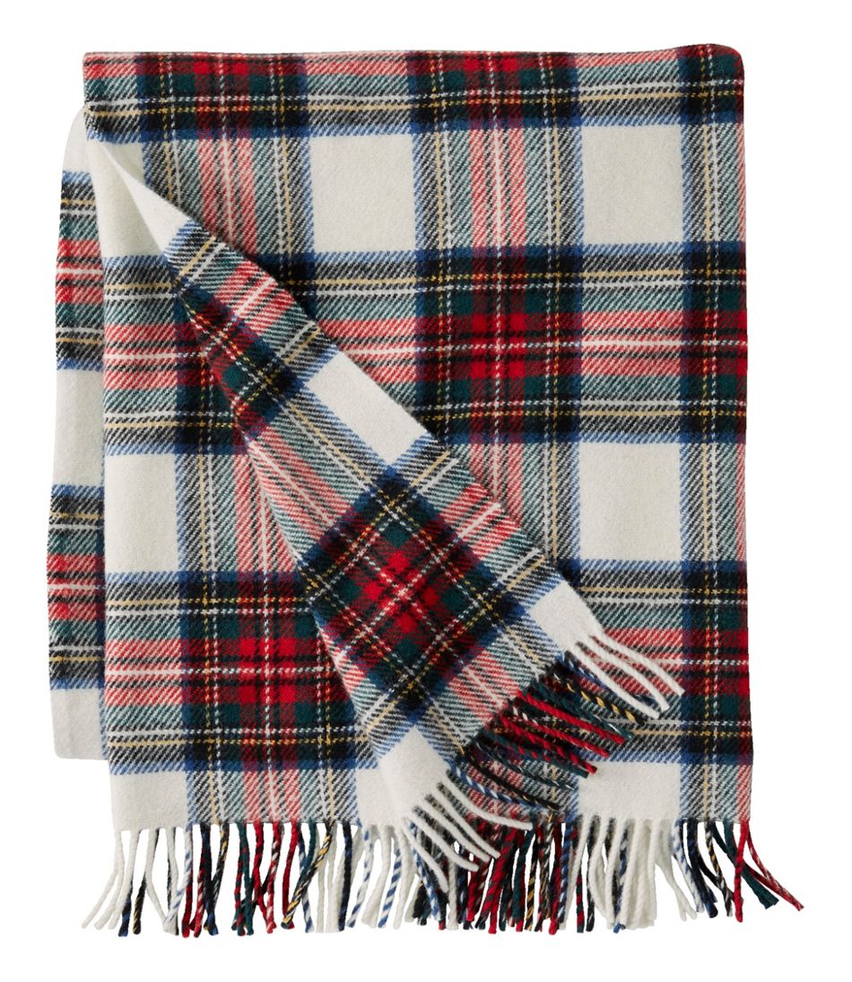L.L.Bean New | Washable Wool Throw, Plaid 54" x 60"