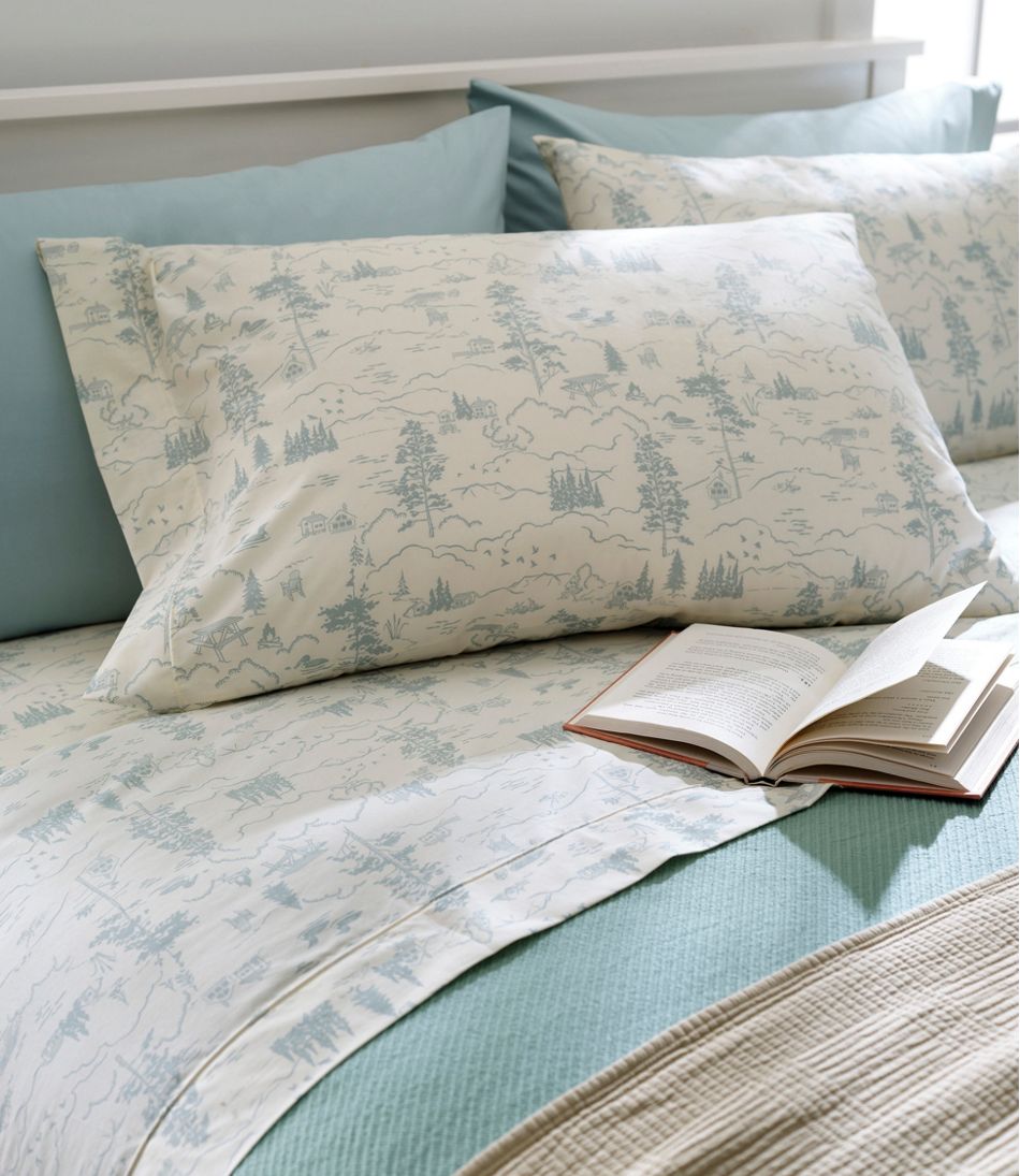 L.L.Bean Online | Lakeside Toile Percale Sheet Collection