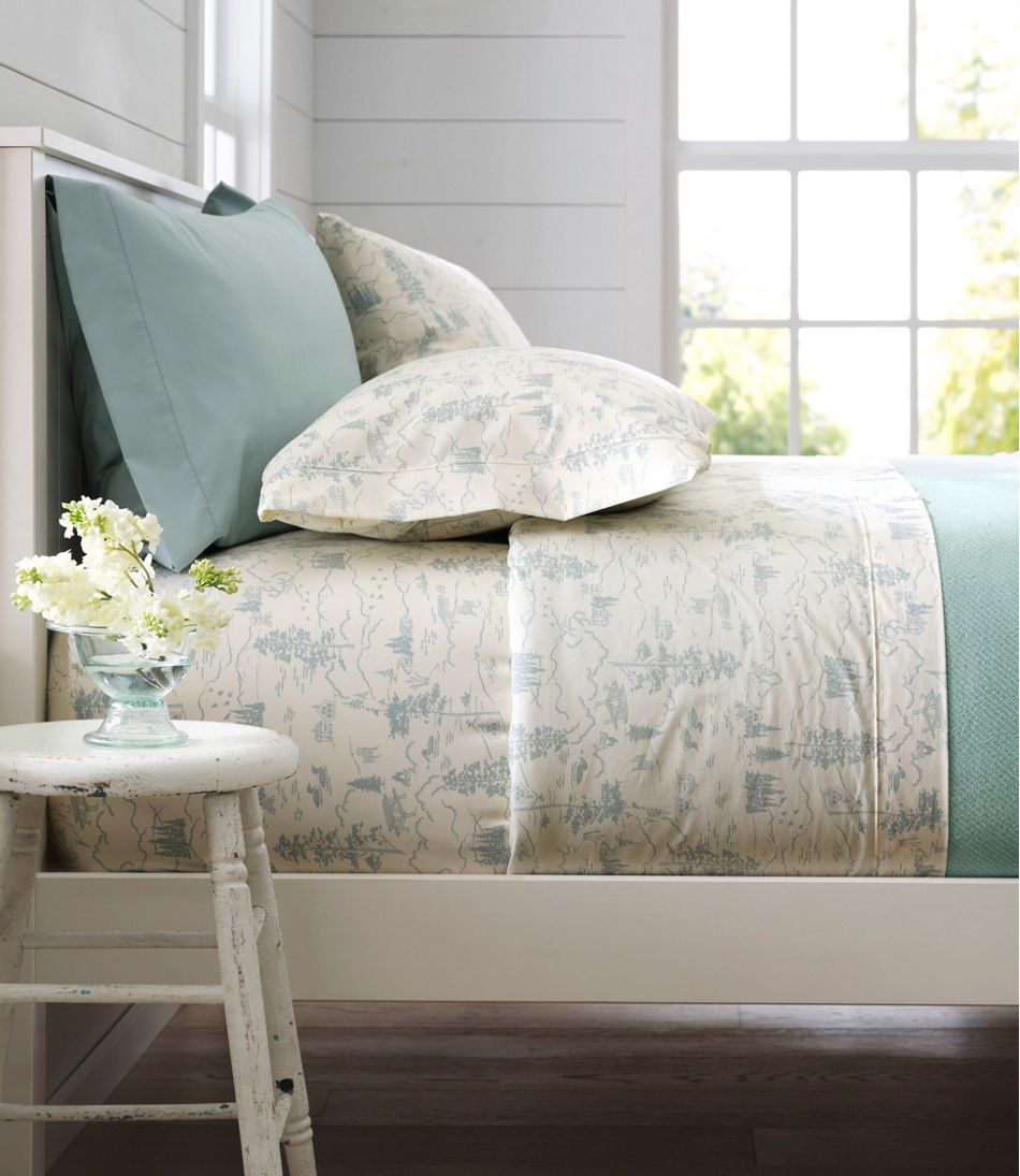 L.L.Bean Online | Lakeside Toile Percale Sheet Collection