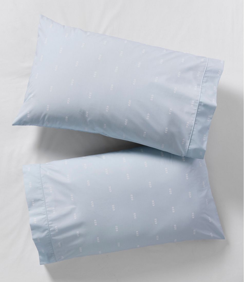 L.L.Bean Discount | Sunwashed Percale Sheet Collection, Stamped Leaf Print