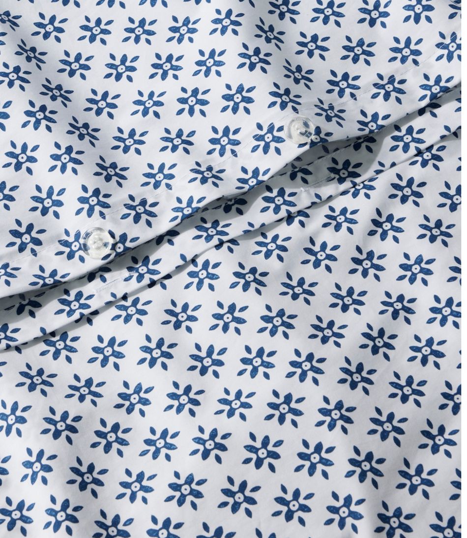 L.L.Bean Outlet | Sunwashed Percale Comforter Cover, Block Floral Print