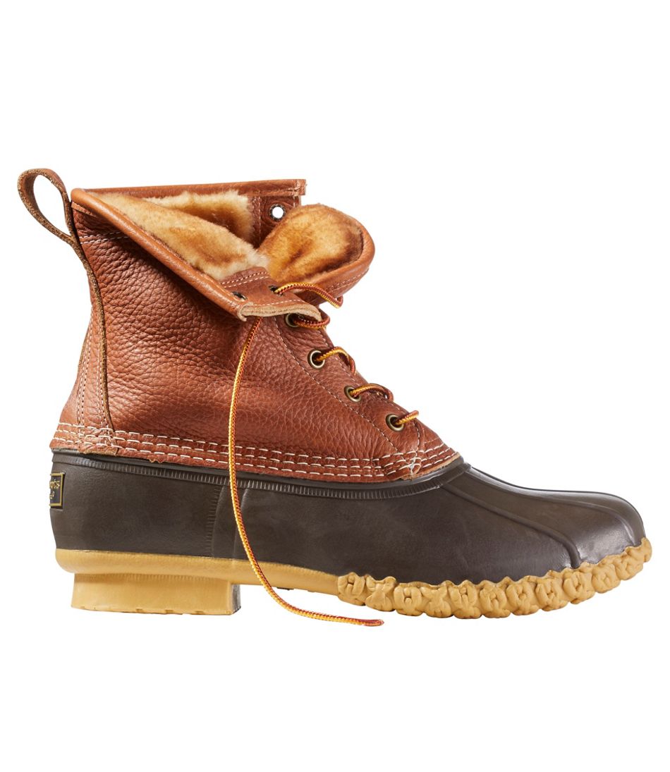 L.L.Bean Online | Men's Bean Boots, 8" Shearling-Lined Insulated