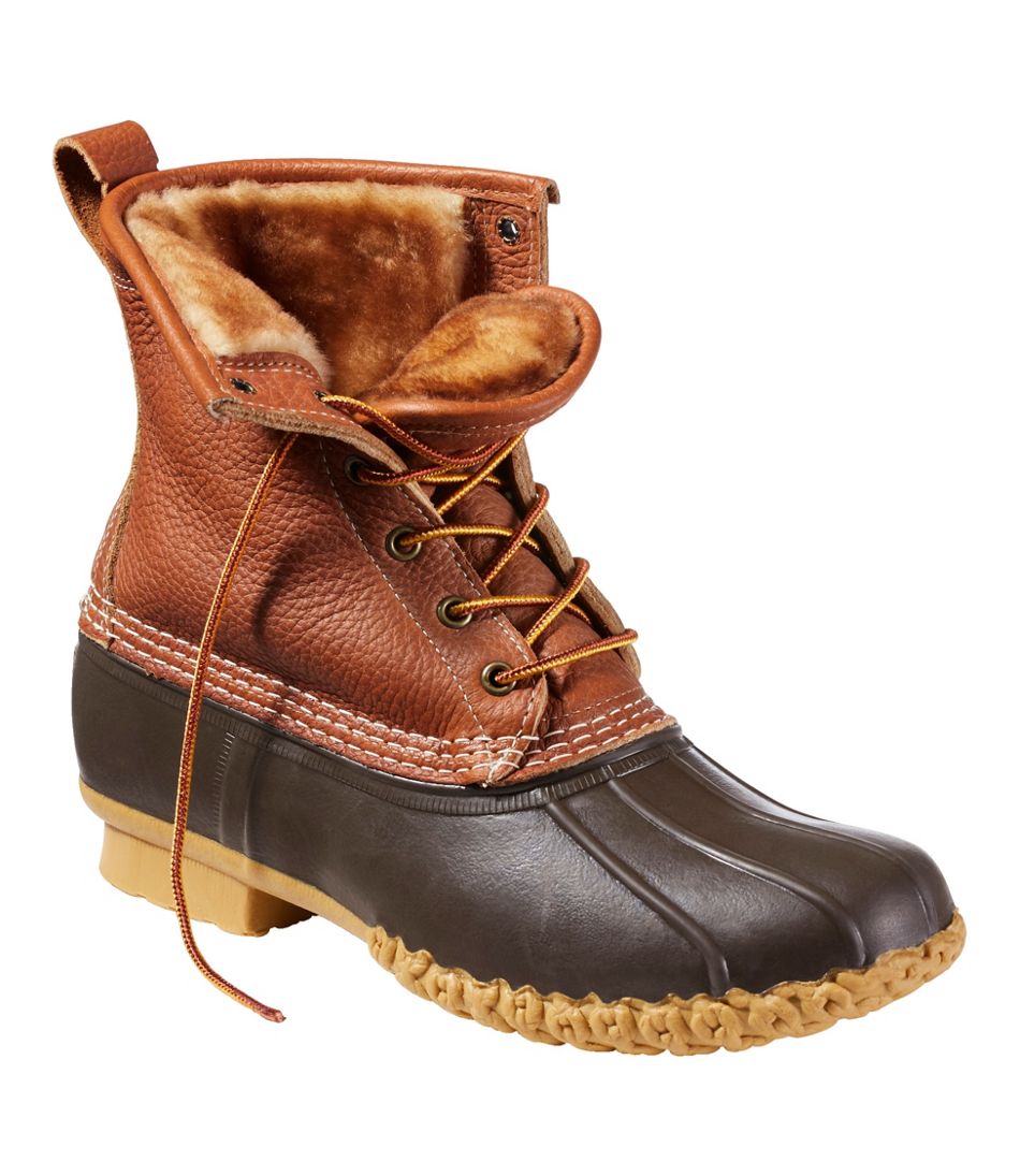 L.L.Bean Online | Men's Bean Boots, 8" Shearling-Lined Insulated