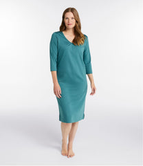 L.L.Bean US | Women's Supima Cotton Nightgown, V-Neck Three-Quarter-Sleeve