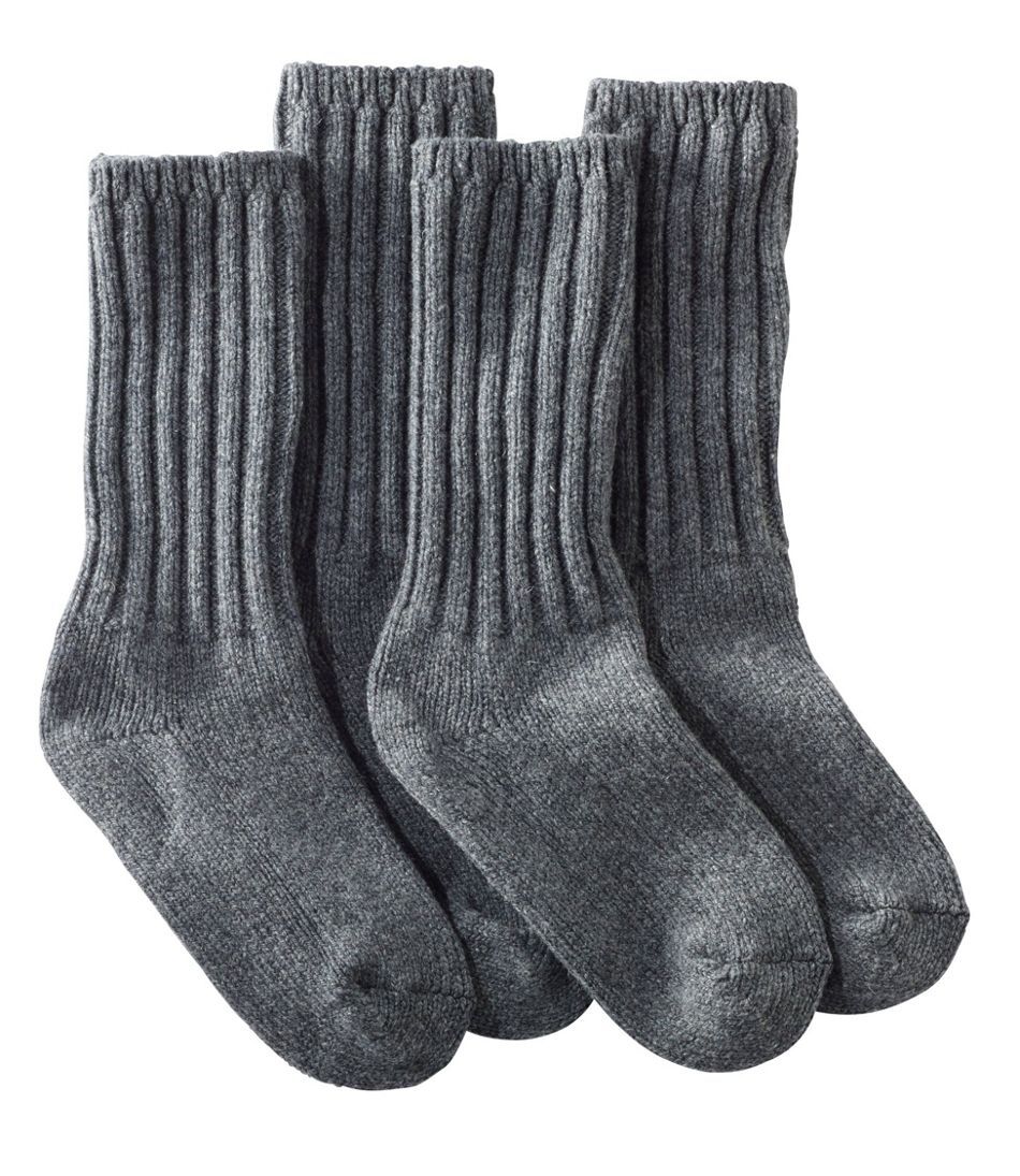 L.L.Bean New | Adults' Merino Wool Ragg Socks, 10" 2-Pack