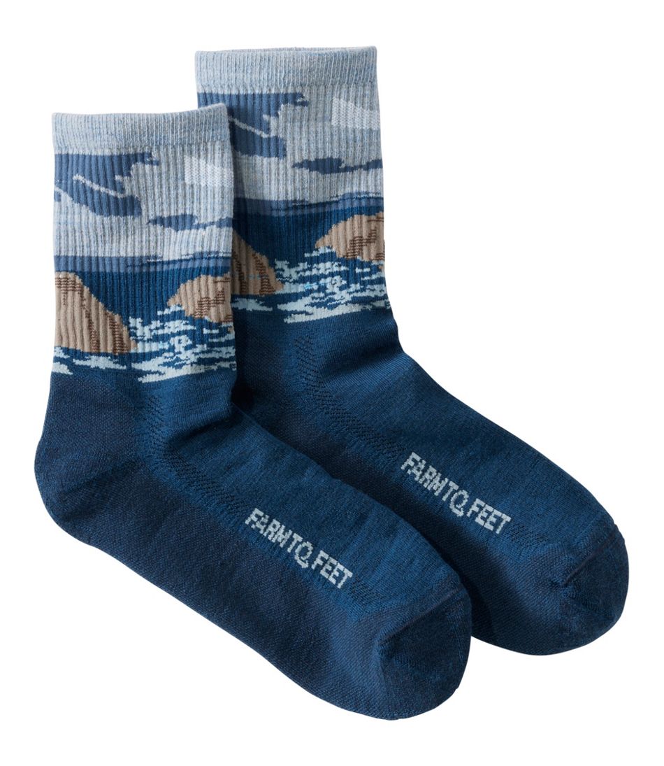 L.L.Bean Discount | Adults' Farm to Feet Cape Headlight Lighthouse Light Cushion 3/4 Crew Socks