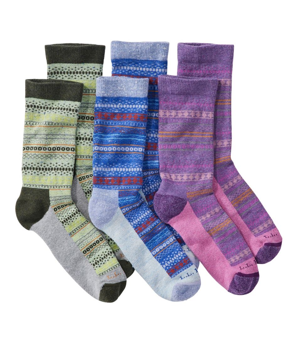 L.L.Bean Sale | Adults' Wicked Soft Cotton Socks Fair Isle Gift Set, 3-Pack