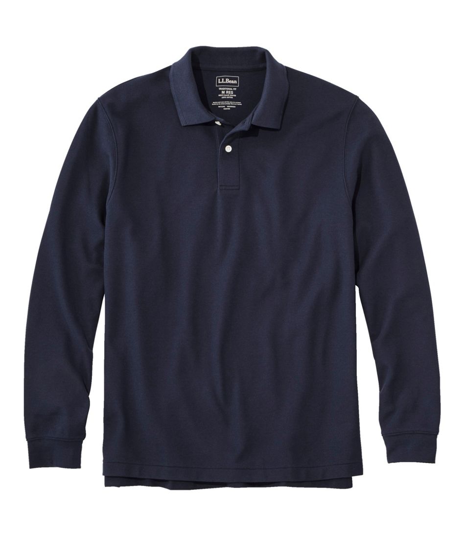 L.L.Bean Online | Men's Premium Double L® Polo, Long-Sleeve Without Pocket