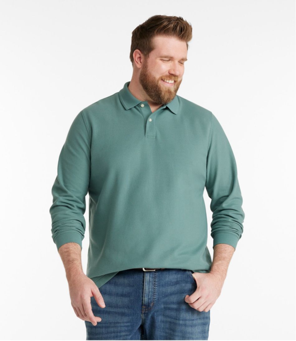 L.L.Bean Online | Men's Premium Double L® Polo, Long-Sleeve Without Pocket