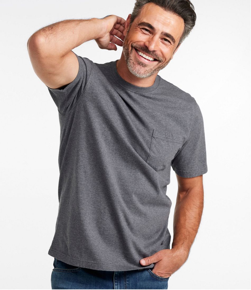 L.L.Bean Outlet | Men's Carefree Unshrinkable Tee with Pocket, Traditional Fit