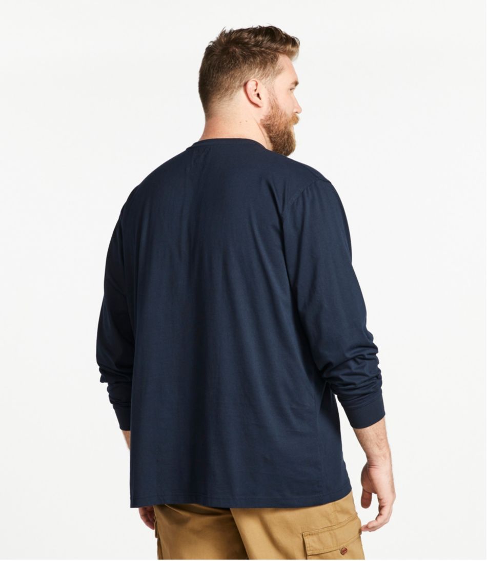 L.L.Bean Sale | Men's Carefree Unshrinkable Tee, Traditional Fit, Long-Sleeve Henley