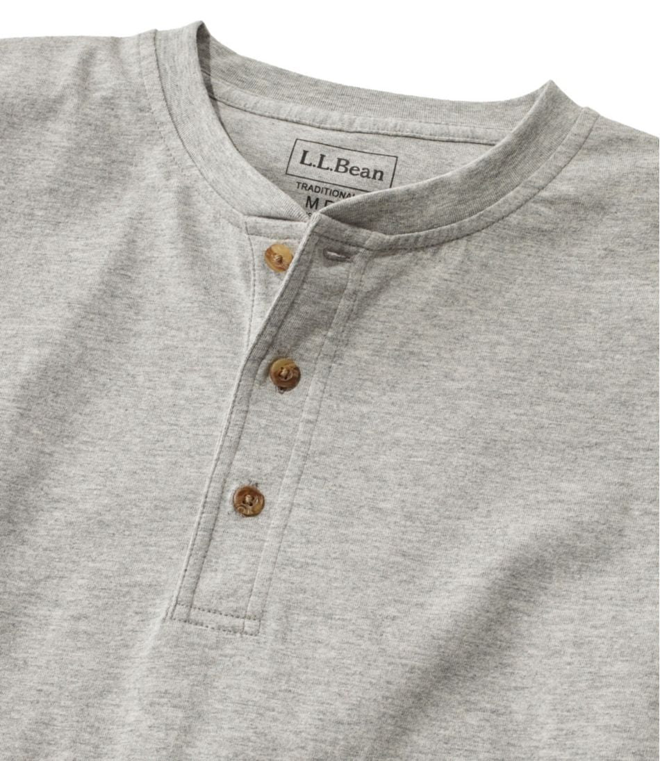 L.L.Bean Sale | Men's Carefree Unshrinkable Tee, Traditional Fit, Long-Sleeve Henley