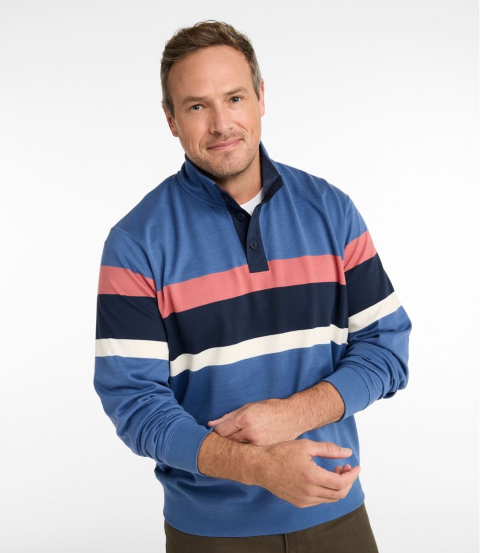L.L.Bean Sale | Men's Bean's Vintage Soft Rugby, Mockneck, Chest Stripe