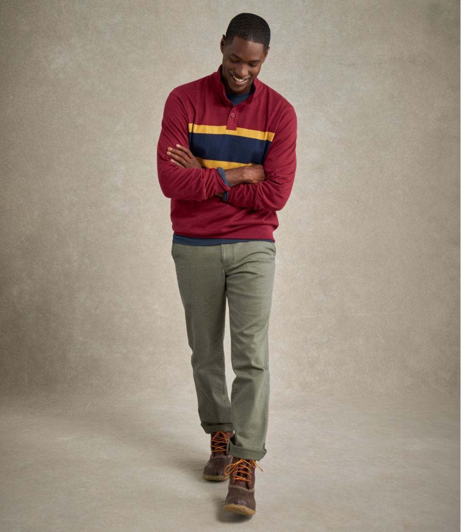 L.L.Bean Sale | Men's Bean's Vintage Soft Rugby, Mockneck, Chest Stripe