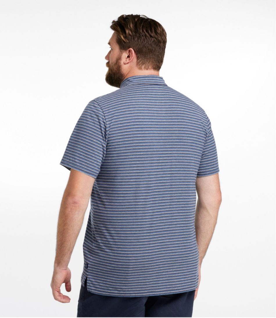 L.L.Bean Sale | Men's Comfort Stretch Performance® Pima Polo, Short-Sleeve, Stripe