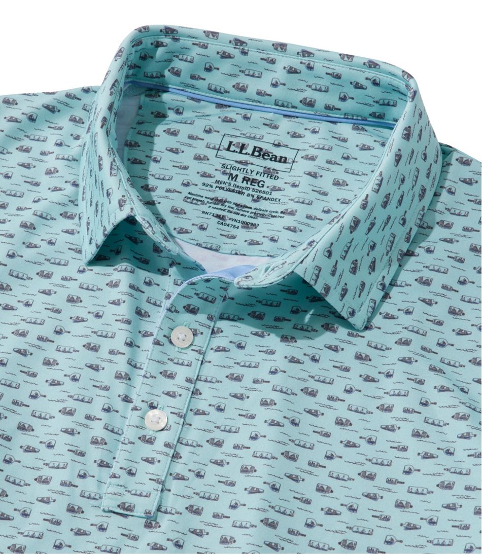 L.L.Bean For Sale | Men's Comfort Stretch Performance® Party Polo, Slightly Fitted, Short-Sleeve, Print