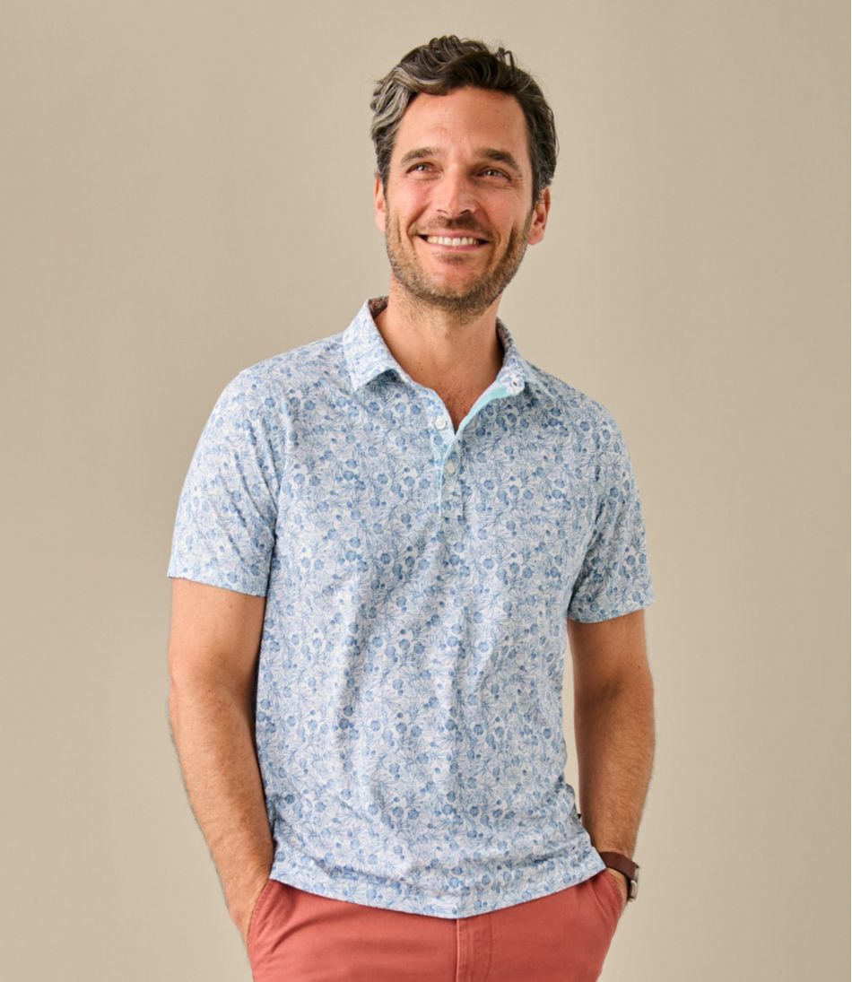 L.L.Bean For Sale | Men's Comfort Stretch Performance® Party Polo, Slightly Fitted, Short-Sleeve, Print