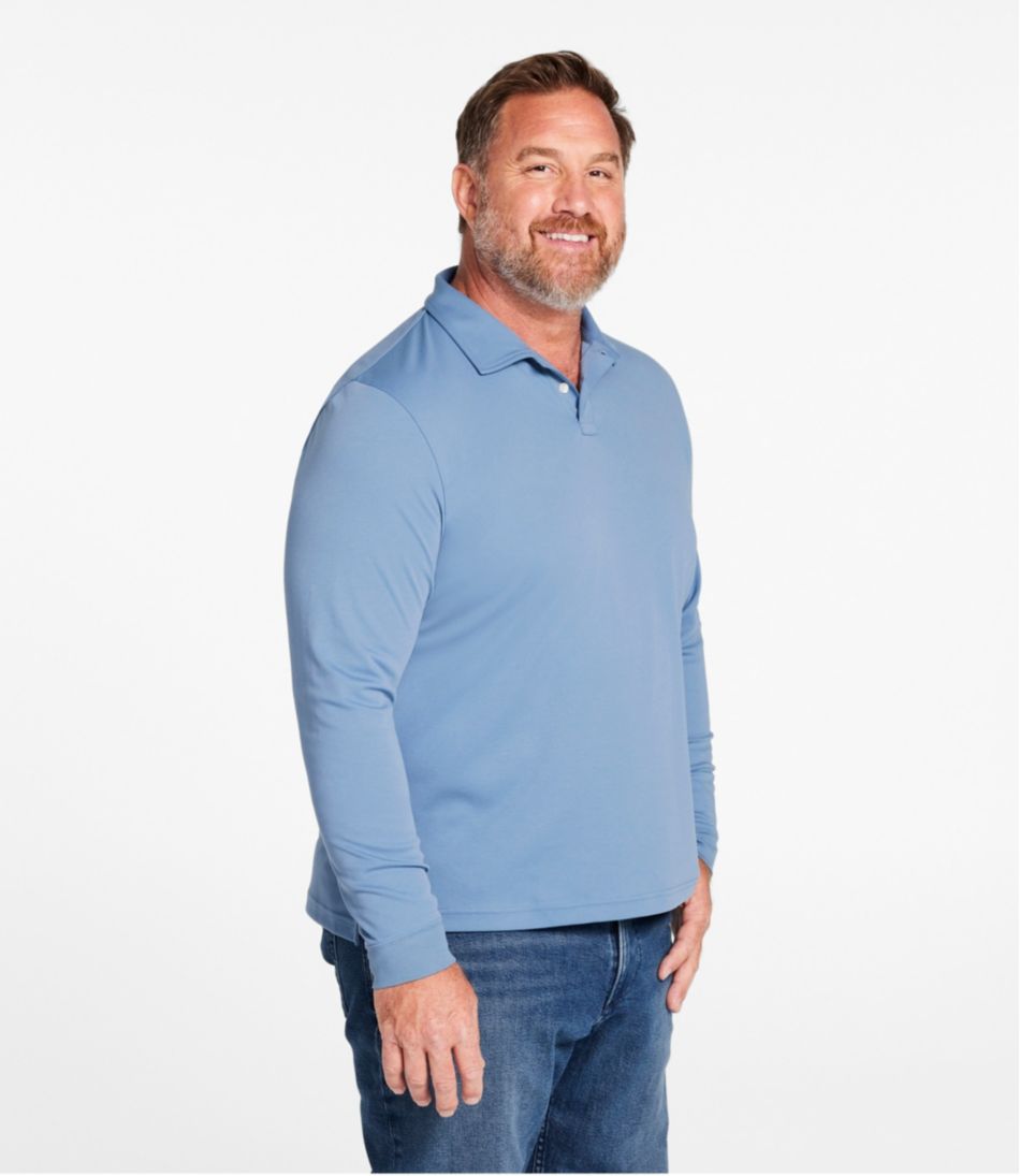 L.L.Bean Outlet | Men's Comfort Stretch Performance® Polo, Long-Sleeve, Slightly Fitted