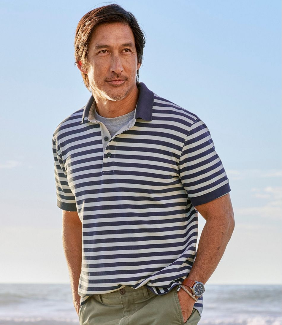 L.L.Bean New | Men's Casco Bay Rugged Polo, Short-Sleeve, Stripe