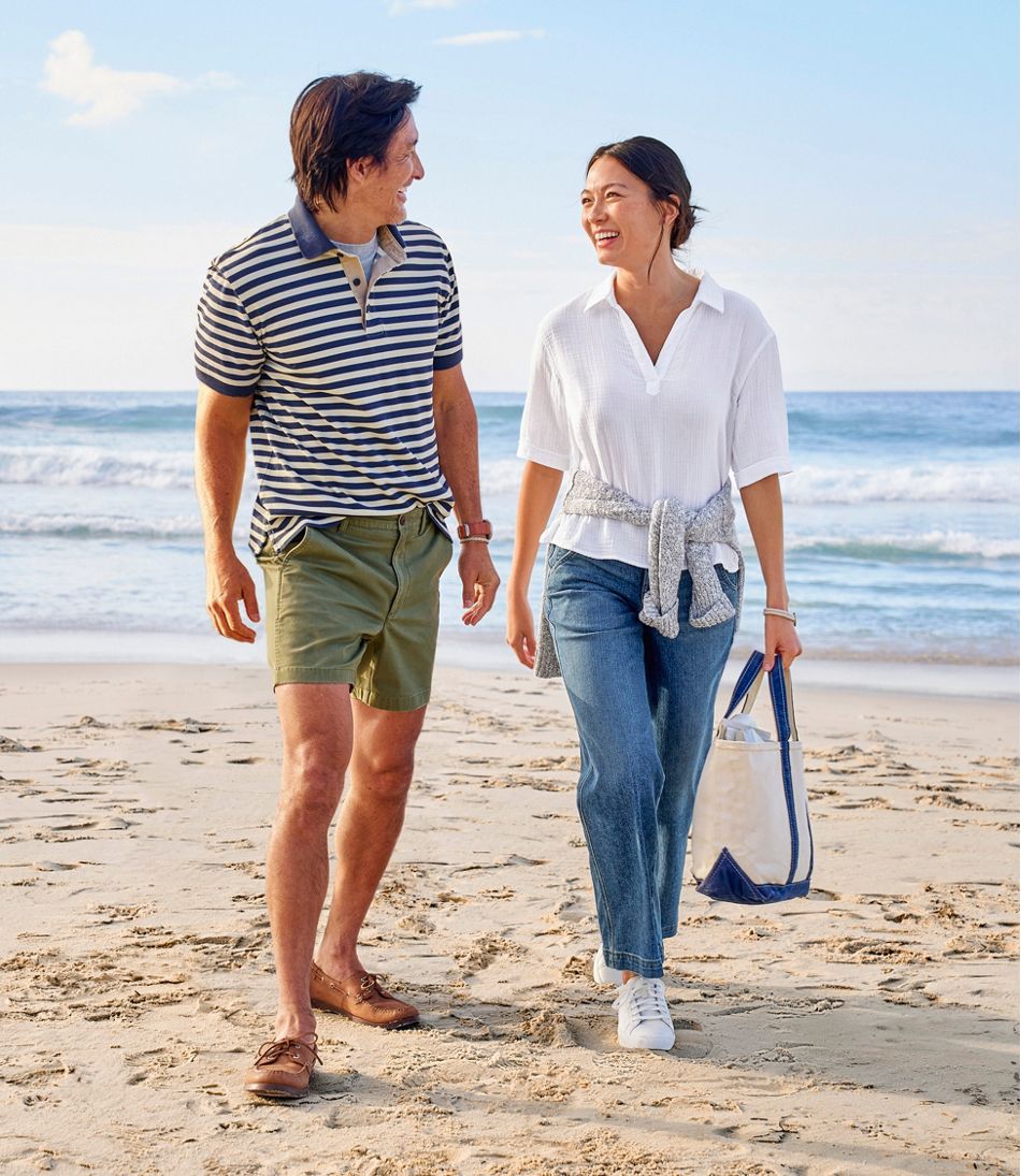 L.L.Bean New | Men's Casco Bay Rugged Polo, Short-Sleeve, Stripe
