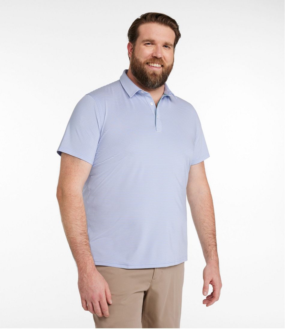 L.L.Bean Outlet | Men's Comfort Stretch Performance® Party Polo, Slightly Fitted, Short-Sleeve, Stripe