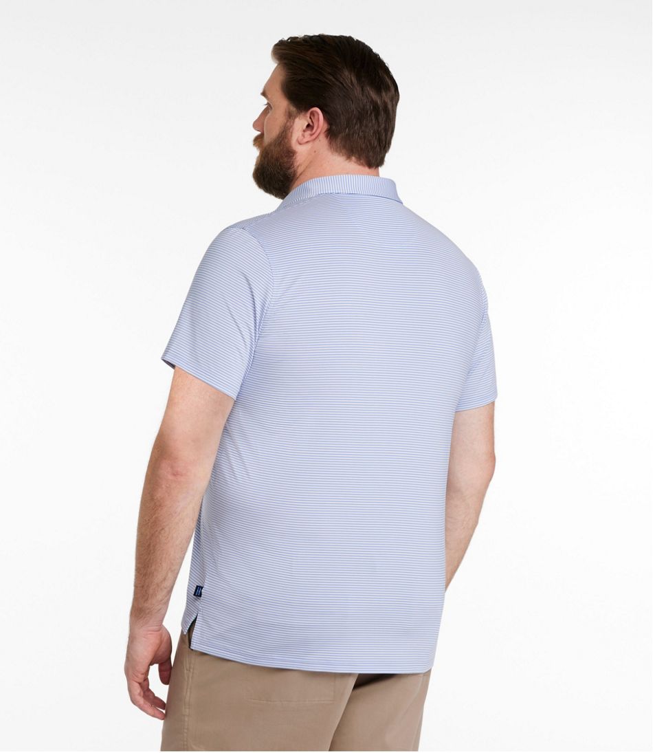L.L.Bean Outlet | Men's Comfort Stretch Performance® Party Polo, Slightly Fitted, Short-Sleeve, Stripe