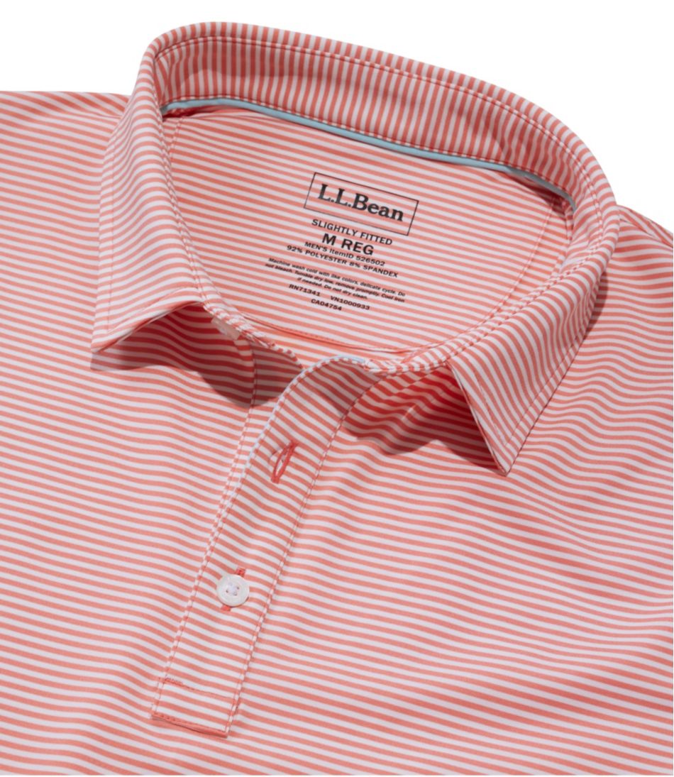 L.L.Bean Outlet | Men's Comfort Stretch Performance® Party Polo, Slightly Fitted, Short-Sleeve, Stripe