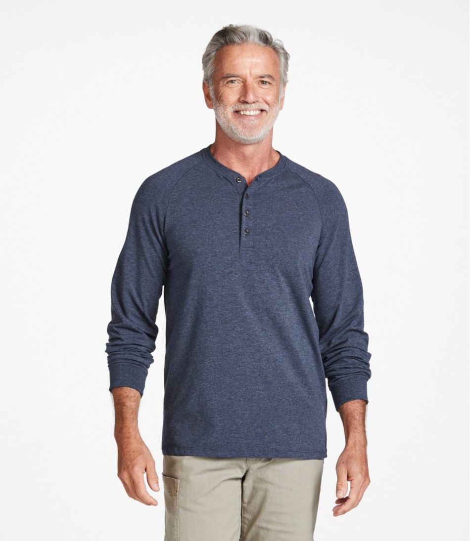 L.L.Bean Online | Men's Comfort Stretch Pima Tee Shirt, Long-Sleeve Henley